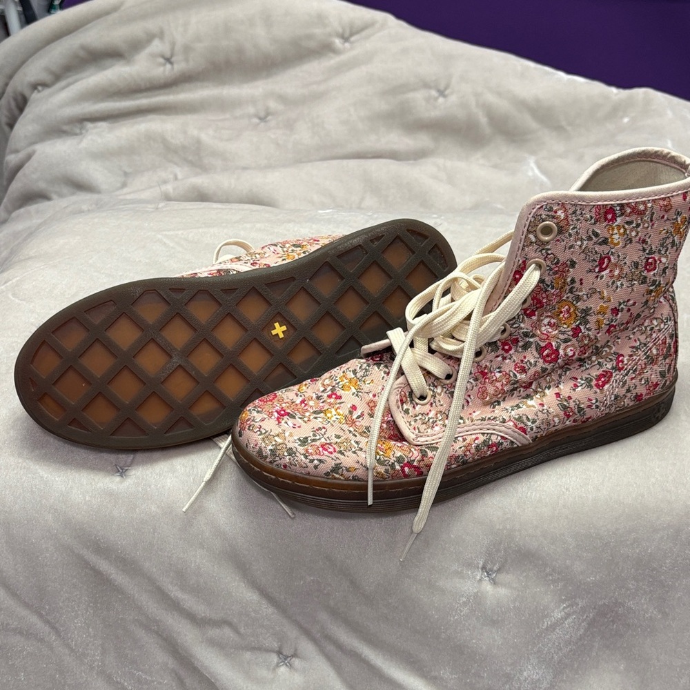 Dr. Martens Pink Floral Combat Boots